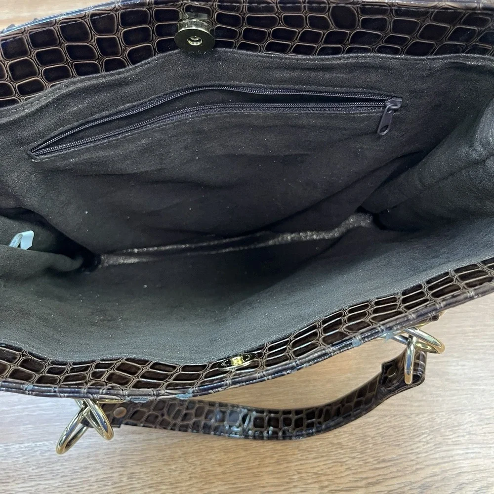 Mary Kay Purse with‎ Matching Wallet Brown Crocodile Pattern RARE